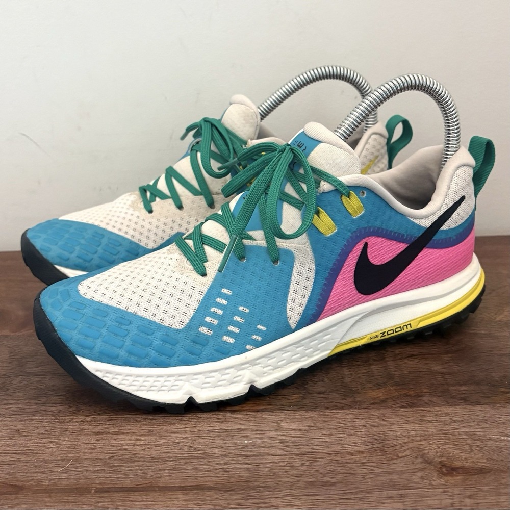Nike Air Zoom Wildhorse 5 Trail Running Shoes AQ2223-100 Womens 7.5 Blue Pink